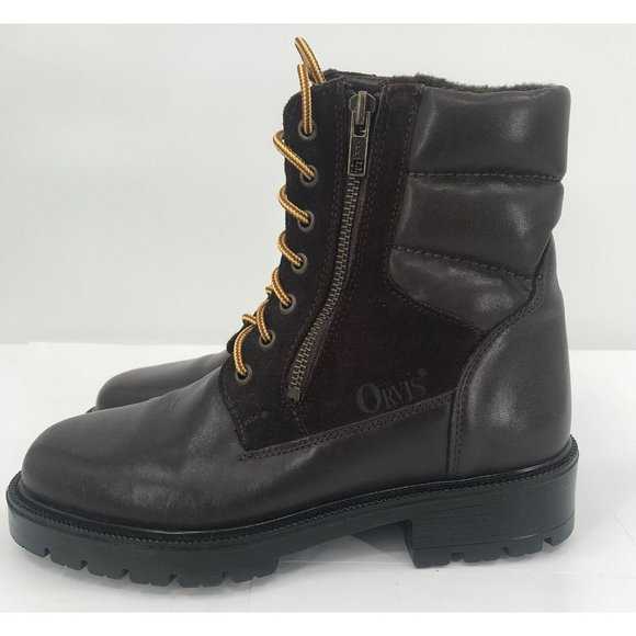 Orvis Boots Mens Size 7 Brown Leather & Suede Lace Up & Zip Vintage Made Canada